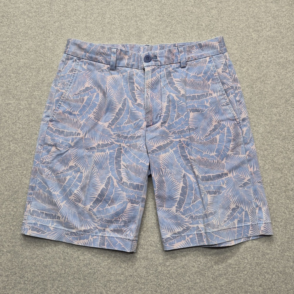 Vineyard Vines Breaker Shorts Mens 30 Pink Blue Palm Leaf Tropical Beach Preppy - Picture 2 of 14